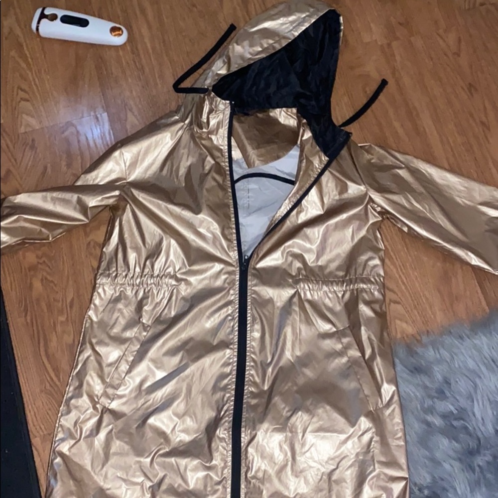 Metallic gold windbreaker